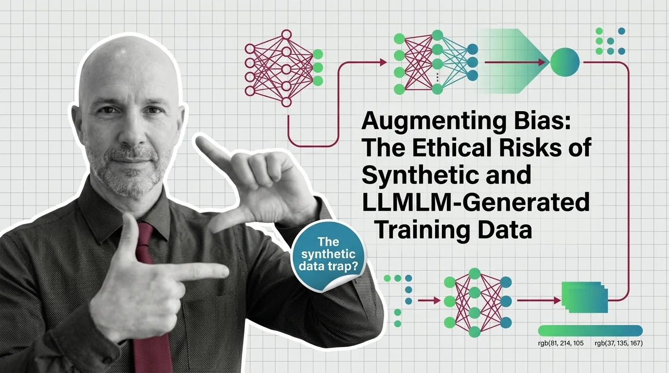 Synthetic training data recycled across model generations, compounding hidden bias instead of correcting it