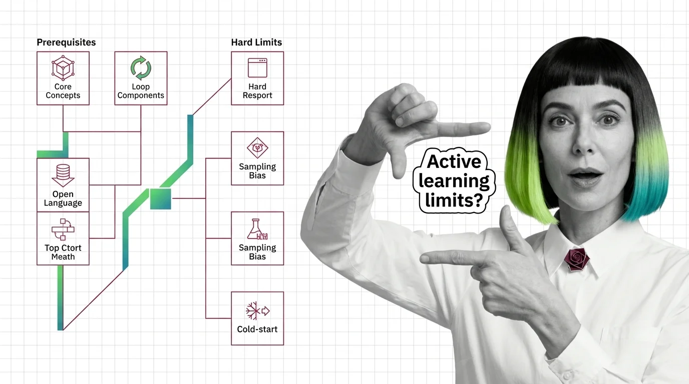 Diagram of an active learning loop selecting the most informative unlabeled points for human annotation