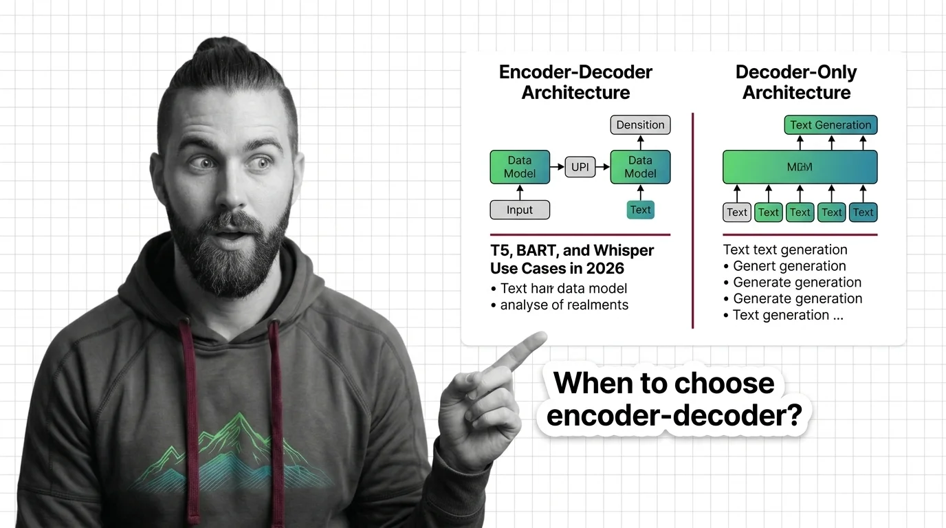 Architecture blueprints showing parallel encoder and decoder pathways with structured data flowing between them