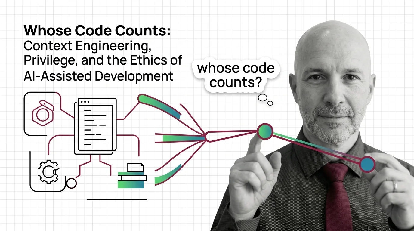 Two developers at opposite desks — one with premium AI tooling, one without — unequal access in AI-assisted coding